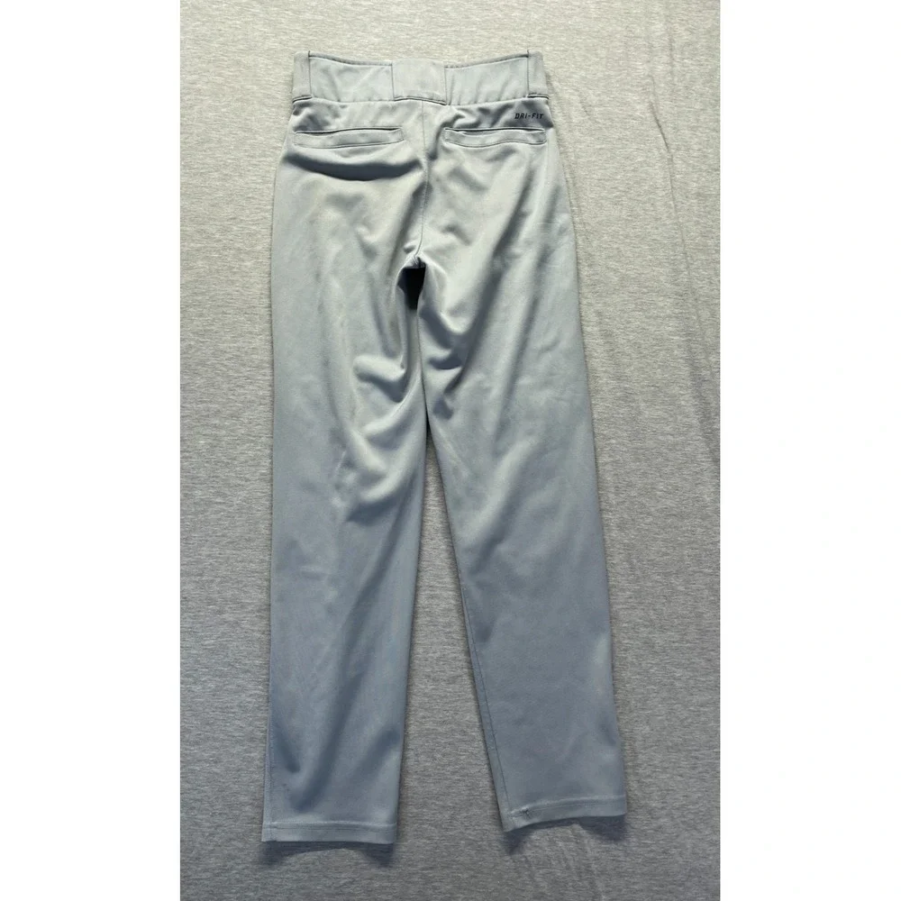 Nike Dri Fit Core Baseball Pants Boys Large Gray Logo Reinforced Knees Slim Fit